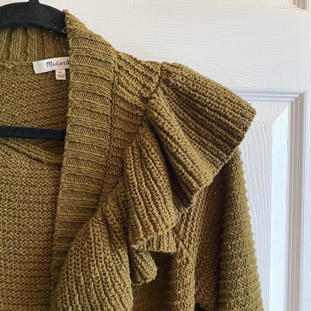 Ruffle Cardigan Sweater